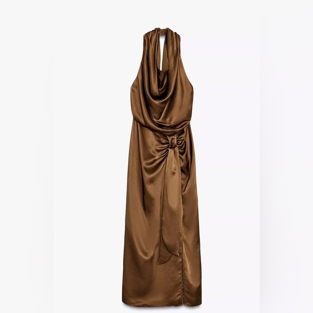 🔥🔥Zara satin effect Foil midi dress - Picture 5 of 8